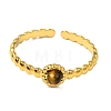 Round Natural Tiger Eye Finger Rings RJEW-Q822-50G-01-2