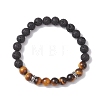 Round Natural Mixed Gemstone & Non-Magnetic Synthetic Hematite Beads Stretch Bracelets for Women BJEW-JB12759-3