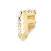 Brass Micro Pave Clear Cubic Zirconia Initial Spacer Bars KK-E802-34G-F-1