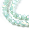 Opaque Solid Color Electroplate Glass Beads Strands EGLA-A039-P2mm-B20-2