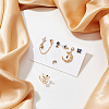 6Pcs 6 Style Flower & Square & Star & Moon Cubic Zirconia Stud Earrings EJEW-AN0003-31-7