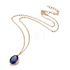 Natural Lapis Lazuli Wire Wrapped Pendant Necklaces X-NJEW-JN03080-03-2
