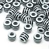 Opaque Stripe Resin European Beads RESI-S344-12-1