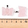 Natural Rose Quartz Carved Butterfly Pendants G-N342-01F-4