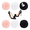 6Pcs 3 Styles Handmade Faux Rabbit Fur Pom Pom Ball & Iron Shoe Clip HJEW-HS00119-1