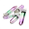 Natural Quartz Crystal Pointed Pendants G-S265-05B-1