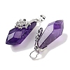 Natural Amethyst Faceted Teardrop Pendants G-Q163-04P-03-2