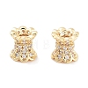 Brass Micro Pave Clear Cubic Zirconia Beads KK-P271-39A-05-1