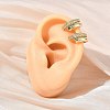 Brass Micro Pave Clear Cubic Zirconia Cuff Earrings KK-CBA56EF-39G-1