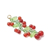 Glass Seed Beads Cherry Pendants PALLOY-MZ00820-3