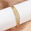 Brass Micro Pave Clear Cubic Zirconia Hinged Bangles for Women BJEW-H202-01G-3