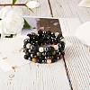 4Pcs 4 Style Natural Gemstone Round Beaded Stretch Bracelets Set BJEW-SZ0002-19-2