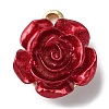 Opaque Resin Rose Pendants X-PALLOY-Z016-02G-1