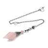 Natural Rose Quartz Rhombus Faceted Poined Dowsing Pendulums G-Q184-05E-AS-2