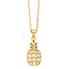 Brass Micro Pave Clear and Green Cubic Zirconia Pineapple Cherry Carrot Pendant Necklaces for Women EP3159-1-1