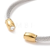 Trendy Women's 304 Stainless Steel Torque Bangles BJEW-N225-72P-3