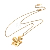 304 Stainless Steel Flower Pendant Cable Chain Necklaces for Men Women NJEW-K308-05F-G-4