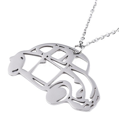 Non-Tarnish 201 Stainless Steel Car Pendant Necklace with Cable Chains for Men Women NJEW-T009-JN105-1-45-A-1