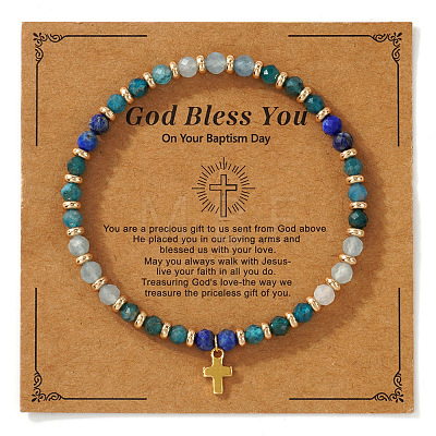 Vintage Brass Cross Charm Bracelets LS-GR0330-9-1
