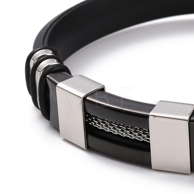 Men's Silicone Cord Bracelet BJEW-M206-02GP-1