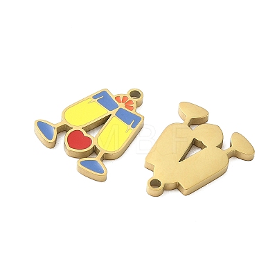 304 Stainless Steel Enamel Pendants STAS-G360-04G-07-1