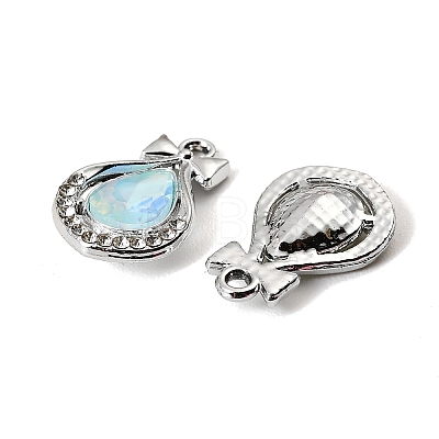 UV Plating Alloy Glass Pendants FIND-K032-27P-1