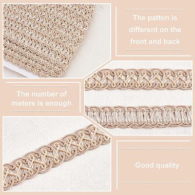 Polyester Braided Lace Trim OCOR-WH0078-09B-1