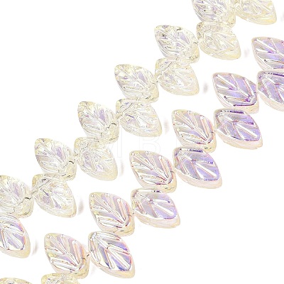 Electroplate Transparent Glass Beads Strands EGLA-N056-03A-02-1