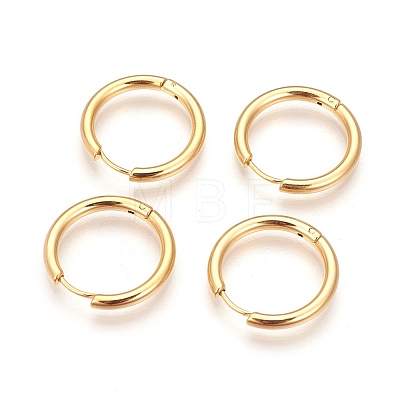 Ion Plating(IP) 304 Stainless Steel Hoop Earrings EJEW-P177-G-08A-1