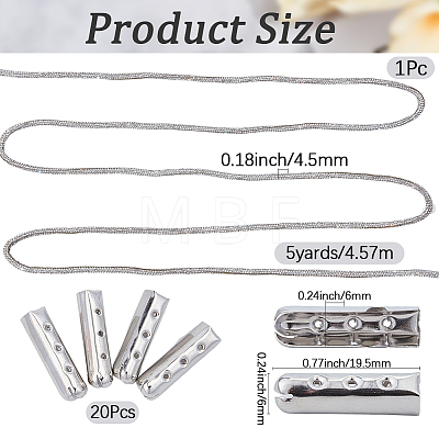 20Pcs Column Alloy Shoelace Buckle Connectors FIND-CY0001-95B-1