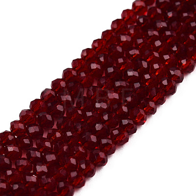 Transparent Glass Beads Strands GLAA-R200-C20-1