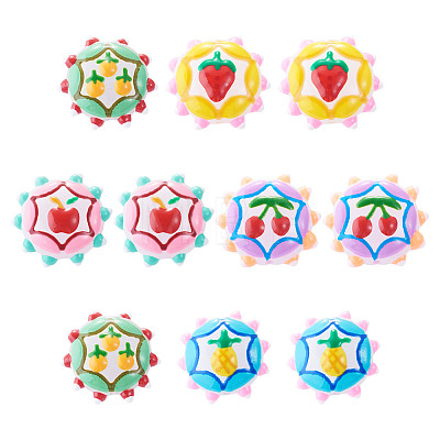 10Pcs 5 Styles Baking Paint Glass Enamel Beads LAMP-TA0002-50B-1