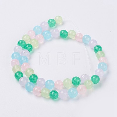 Natural White Jade Beads Strands G-G756-01-8mm-1