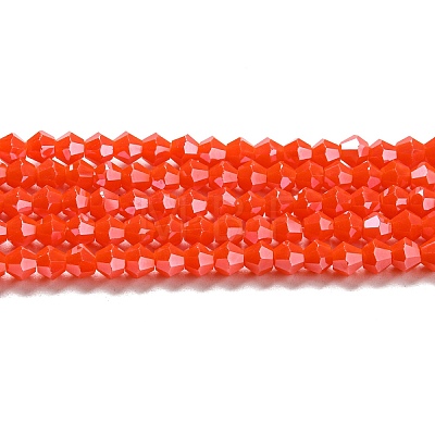 Opaque Solid Color Electroplate Glass Beads Strands EGLA-A039-P4mm-A03-1