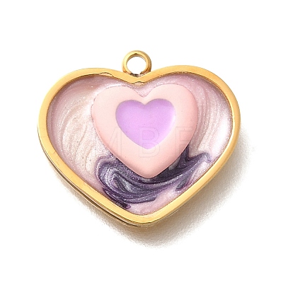 Brass Enamel Pendants STAS-Q347-01G-B-1-1