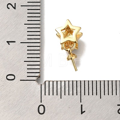 Star Brass Paua Shell Cup Pearl Peg Bails Pin Pendants KK-K389-144G-1