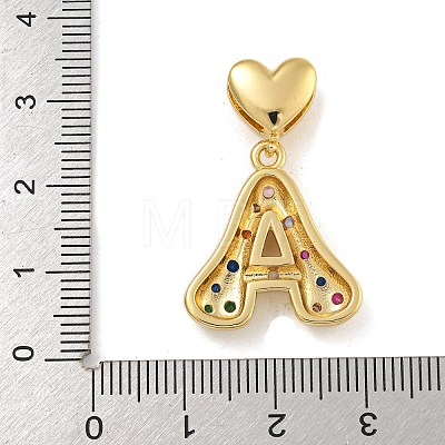 Brass Micro Pave Colorful Cubic Zirconia Pendants KK-P281-01G-A-1