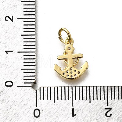 Brass Micro Pave Cubic Zirconia Charms KK-P295-41G-1