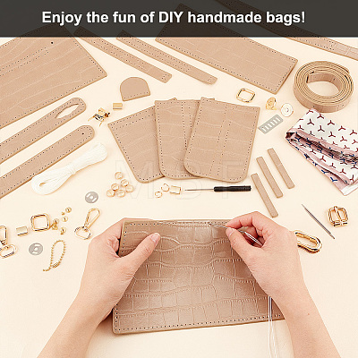 DIY Crocodile Pattern Shoulder Bags Making Kits DIY-WH0374-65B-1