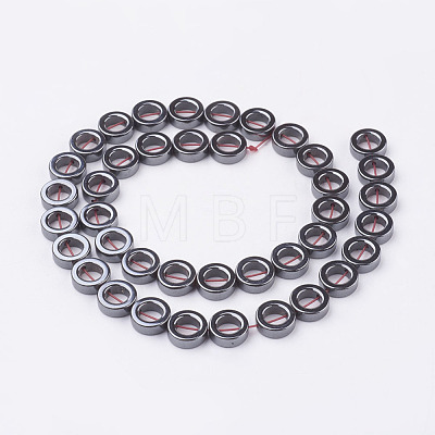 Non-magnetic Synthetic Hematite Beads Strands G-P341-08-10x3mm-1