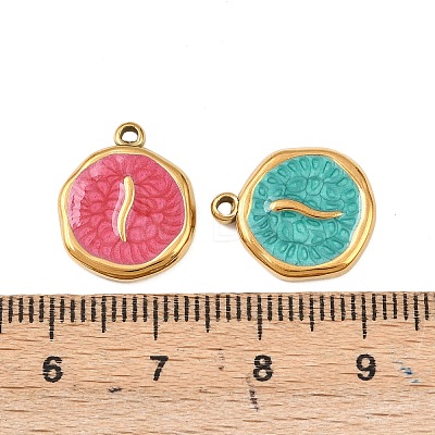 304 Stainless Steel Enamel Pendants STAS-P425-01G-12-1