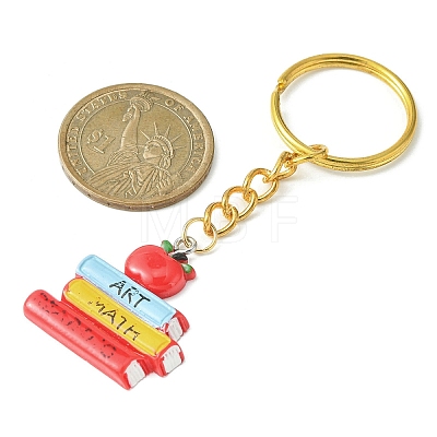 Graduation Theme Alloy Enamel & Resin Pendants Keychain KEYC-JKC00502-1