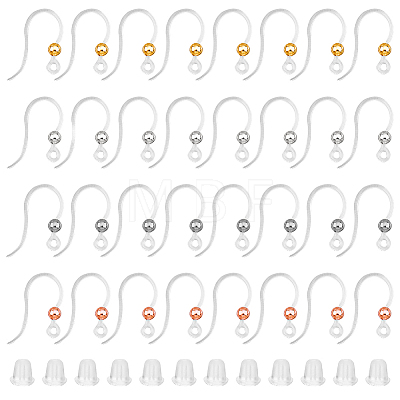 80Pcs 4 Colors Eco-Friendly Plastic Earring Hooks STAS-FH0002-15-1