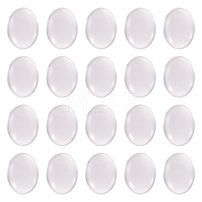Transparent Clear Glass Flat Back Cabochons GGLA-TA0001-02-40x30-1