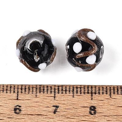 Handmade Gold Sand Lampwork Beads LAMP-N038-01A-1