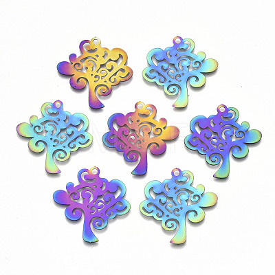 Ion Plating(IP) 201 Stainless Steel Pendants STAS-R114-028-1