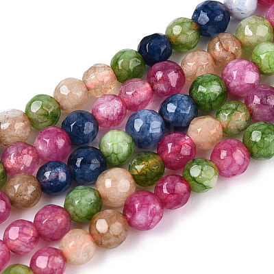 Dyed Natural White Jade Beads Strands G-T139-4mm-60-01-1