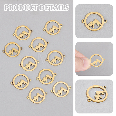 Unicraftale 10Pcs 201 Stainless Steel Connector Charms STAS-UN0064-71-1