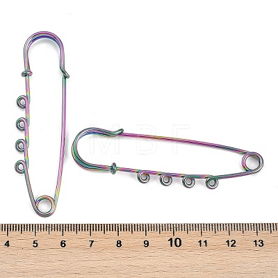 Ion Plating(IP) 304 Stainless Steel Safety Pins Brooch Findings STAS-K252-05B-RC-1