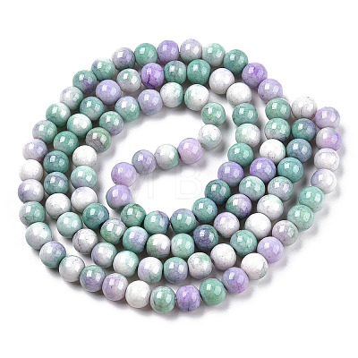 Opaque Crackle Glass Round Beads Strands GLAA-T031-01K-1